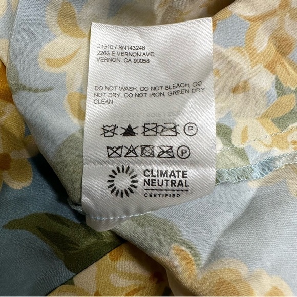 REFORMATION SILK Floral Blue and Yellow Maxi Dress SIZE SMAL - Picture 8 of 11